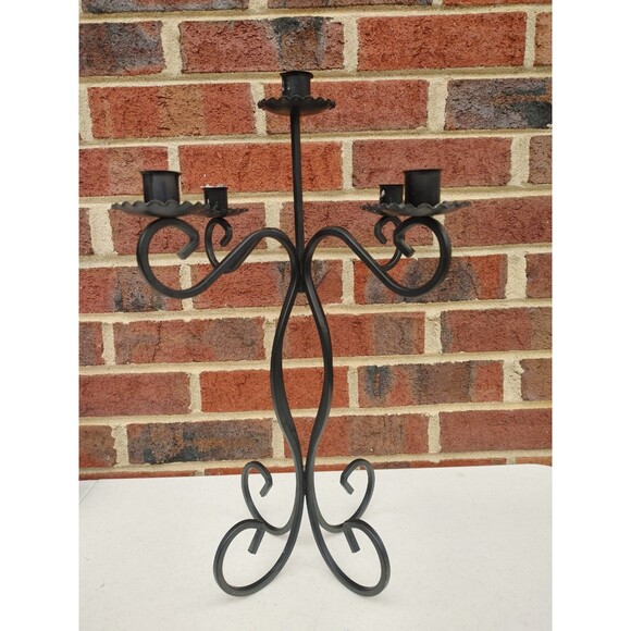 vintage wrought iron candelabra 1970s lux boho whimsygoth - Picture 2 of 7